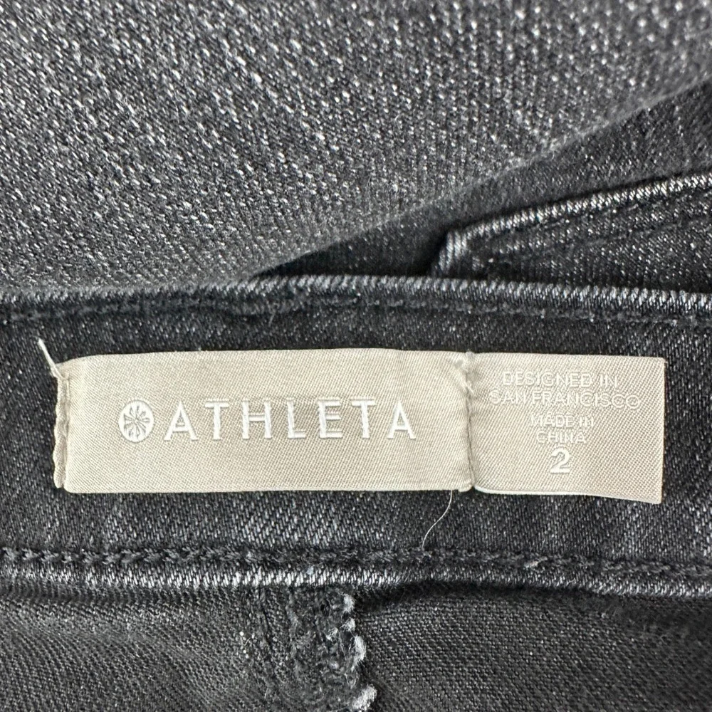 Athleta Sculpt Skinny Jean Black Wash Zipper Ankle High‎ Rise Womens Size 2 - Picture 6 of 10